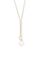 Majorica Goldtone Faux Pearl Butterfly Chain Necklace