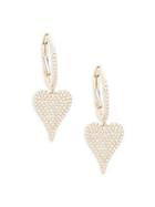 Saks Fifth Avenue 14k Yellow Gold & Diamond Heart Drop Earrings