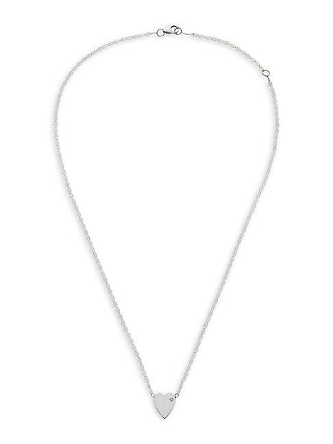 Lana Jewelry 14k White Gold & Diamond Heart Pendant Necklace