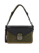 Longchamp Leather & Suede Colorblock Shoulder Bag
