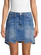 Hudson Jeans Step Hem Denim Mini Skirt