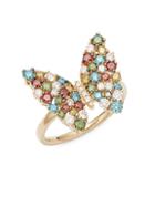Effy Multicolored Diamonds & 14k Yellow Gold Butterfly Ring