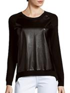 Love Token Paneled Faux Leather Top
