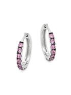 Casa Reale Pink Sapphire And 18k White Gold Earrings