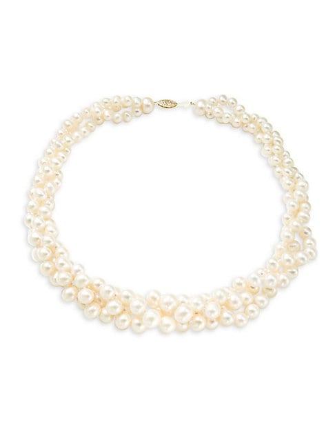 Masako 7mm White Freshwater Pearl Multi-strand Necklace