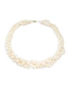 Masako 7mm White Freshwater Pearl Multi-strand Necklace