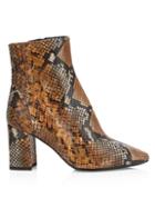 Aquatalia Posey Snakeskin-embossed Leather Ankle Boots