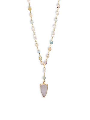 Panacea Mother Of Pearl & Glass Bead Necklace