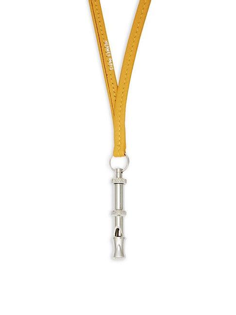 Herm S Vintage Leather Ultrasonic Whistle Necklace