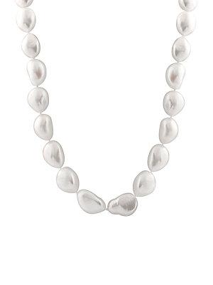 Masako 11-12mm White Pearl And 14k Yellow Gold Necklace