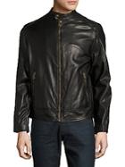 Cole Haan Zip-front Faux-leather Moto Jacket