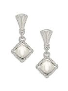Judith Ripka Sterling Silver & Rock Crystal Drop Earrings