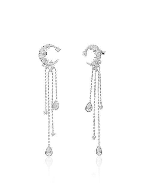 Gabi Rielle Moon Light 925 Sterling Silver & Crystal Drop Earrings