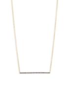 Ef Collection Blue Sapphire & 14k Yellow Gold Bar Necklace