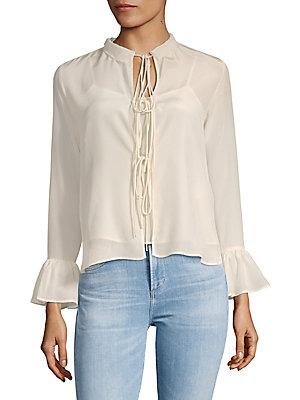 See By Chlo Bell-cuffs Silk Top