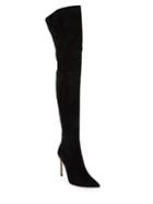 Gianvito Rossi Lea Cuissard Over-the-knee Suede Point Toe Boots