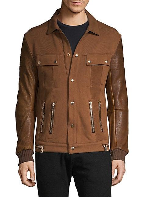 Balmain Leather-trimmed Padded Jacket