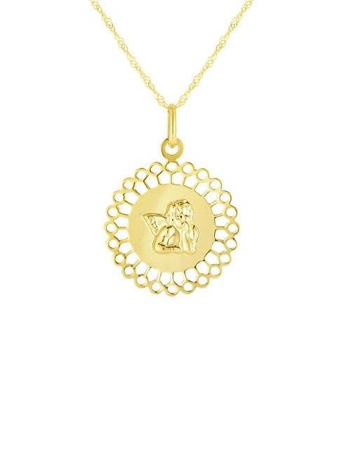 Sphera Milano 14k Yellow Gold Disc Angel Pendant Necklace