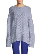 Milly Oversize Wool-blend Cable-knit Sweater