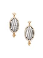 Freida Rothman Two-tone Sterling Silver & Crystal Drop Earrings