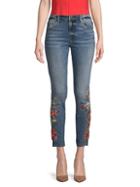 Driftwood Embroidered Skinny Ankle Jeans