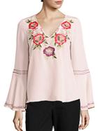 Nanette Lepore Toscana Embroidered Silk Top