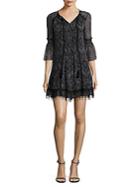 Elie Tahari Jeannie Pleated Silk Dress