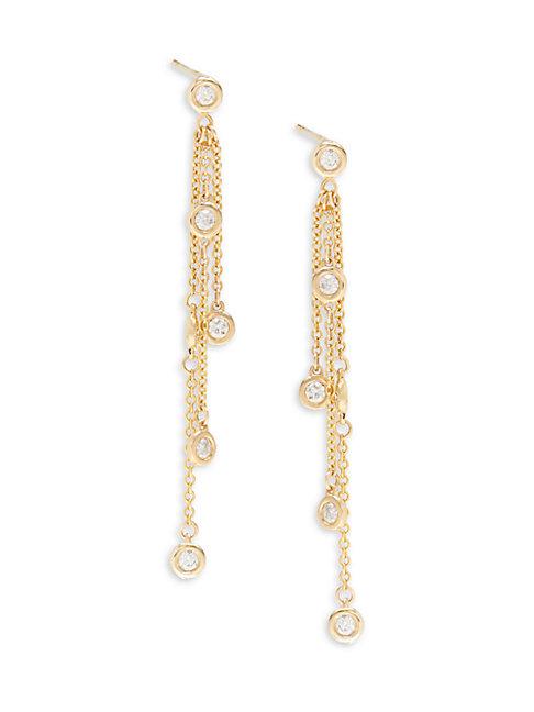 Diana M Jewels 14k Yellow Gold & Diamond Linear Drop Earrings