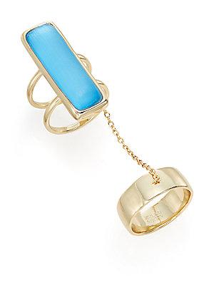Alexis Bittar Lucite Double-band Chain Ring