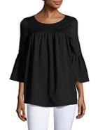 French Connection Solid Pleated Top