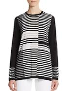 Vince Intarsia Striped Knit Sweater