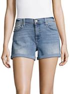 7 For All Mankind Mid-waist Rolled-cuff Shorts
