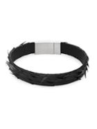 Tateossian Leather & Stainless Steel Bracelet