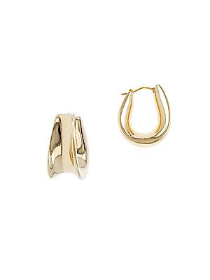 Sphera Milano Concave 14k Yellow Gold Hoop Earrings