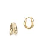 Sphera Milano Concave 14k Yellow Gold Hoop Earrings