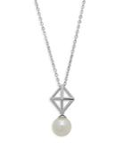 Majorica 8mm White Organic Pearl And Sterling Silver Pendant Necklace