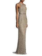 Theia Beaded Scoopback Gown