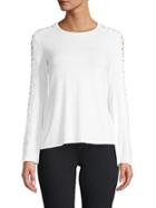 Bailey 44 Laser-cut Long-sleeve Top