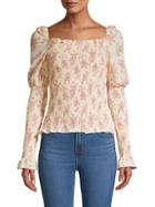Lucca Floral-print Smocked Top