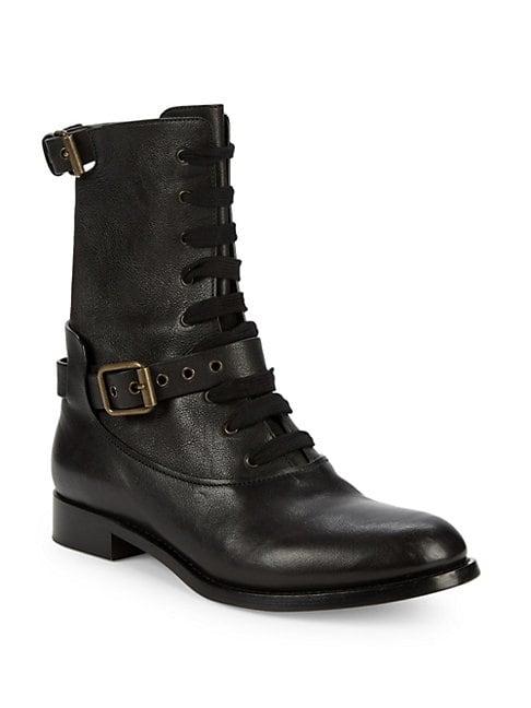 Chlo Leather Combat Boots
