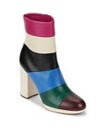 Valentino Colorblock Leather Ankle Booties