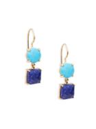 Alanna Bess Turquoise & Lapis Drop Earrings
