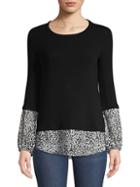 Bailey 44 Mixed Media Twofer Shirt Sweater