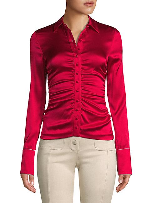 Alexis Barbara Stacee Ruched Silk Shirt