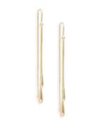 Saks Fifth Avenue Made In Italy 14k Yellow Gold Double Strand Linear Drop Earrings