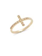 Mizuki Diamond & 14k Yellow Gold Cross Ring