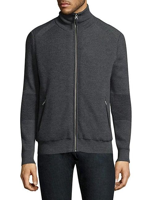 The Kooples Ribbed Zip-up Sweater