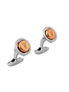 Zegna Two-tone Sterling Silver Rotating Sphere Logo Cufflinks