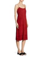 Theory Telson Suede Crepe Dyed Slip Dress