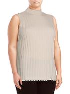 Lafayette 148 New York Sleeveless Ribbed Cashmere Top
